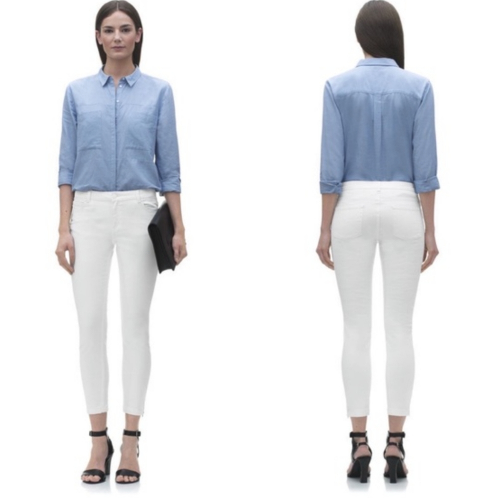 W62 White Ankle Zip Skinny Jeans 16